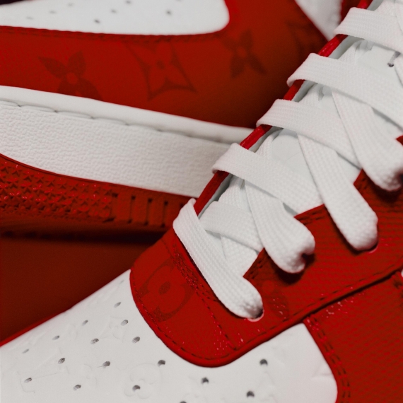 Grab the Discounted Louis Vuitton X Air Force 1 Low White Comet Red for Men's Now!